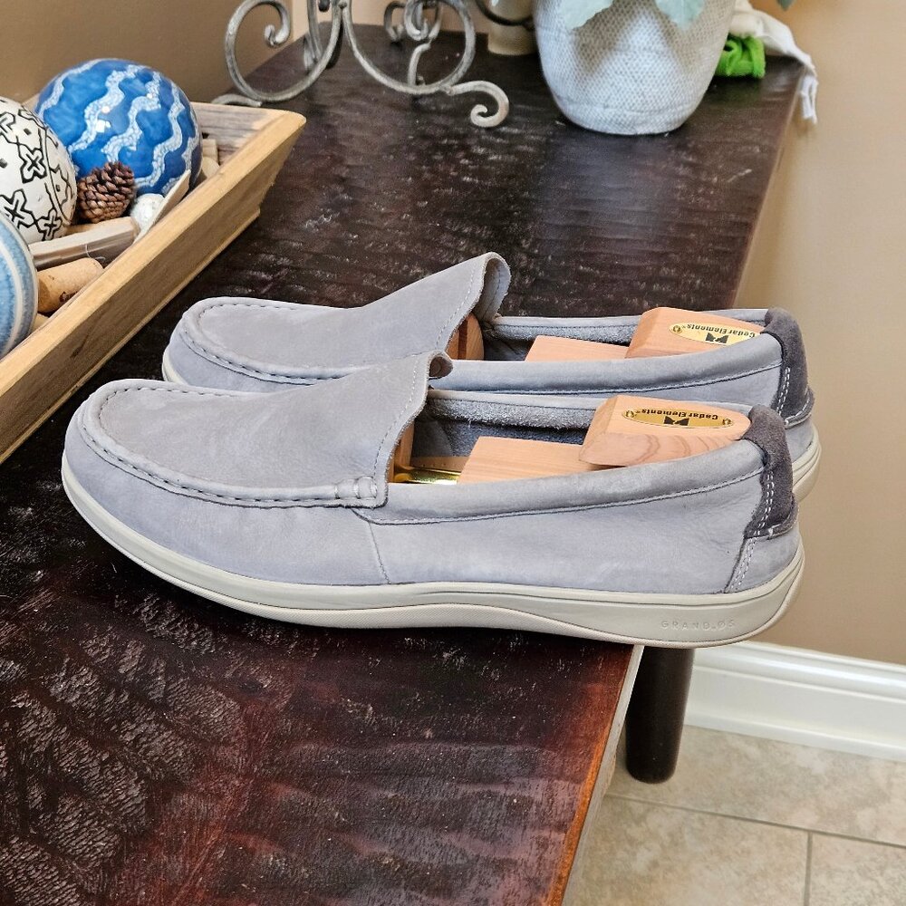 Cole Haan Men's Grand OS Boothbay Leather/Nubuck Loafers, Gray, Sz 13 - Picture 3 of 16